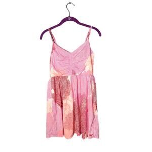 Roxy Short Dress Women's Size Small Bright Leaf Print Empire Waist Vacation